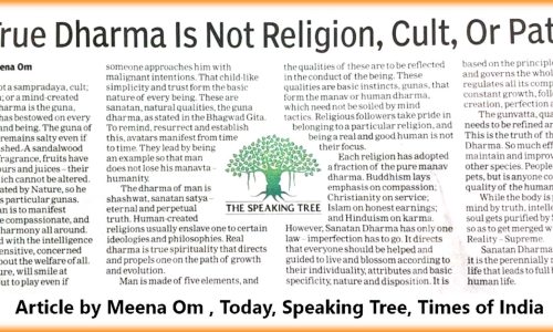 True Dharma is not Religion, cult or path
